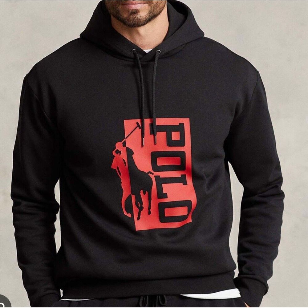 ✅POLO RALPH LAUREN MENS BRAND NEW HOODIE BLACK Size (L)